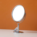Mini specchio ovale semplice da tavolo in metallo - argento