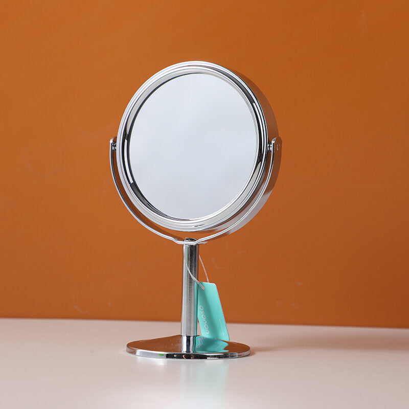 Metal mini round simple tabletop mirror-silver