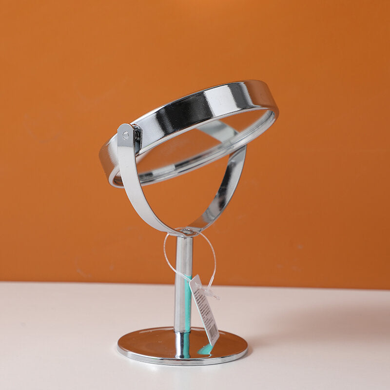 Metal mini round simple tabletop mirror-silver