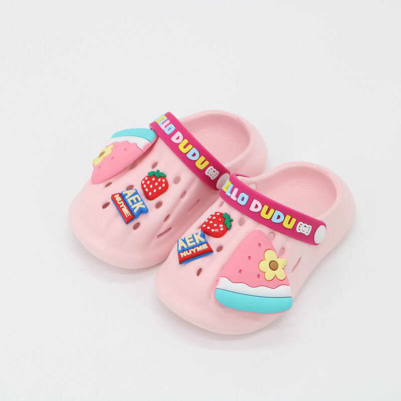 Cartoon frutta punta chiusa bambini sandali foro rosa dimensioni 30-31