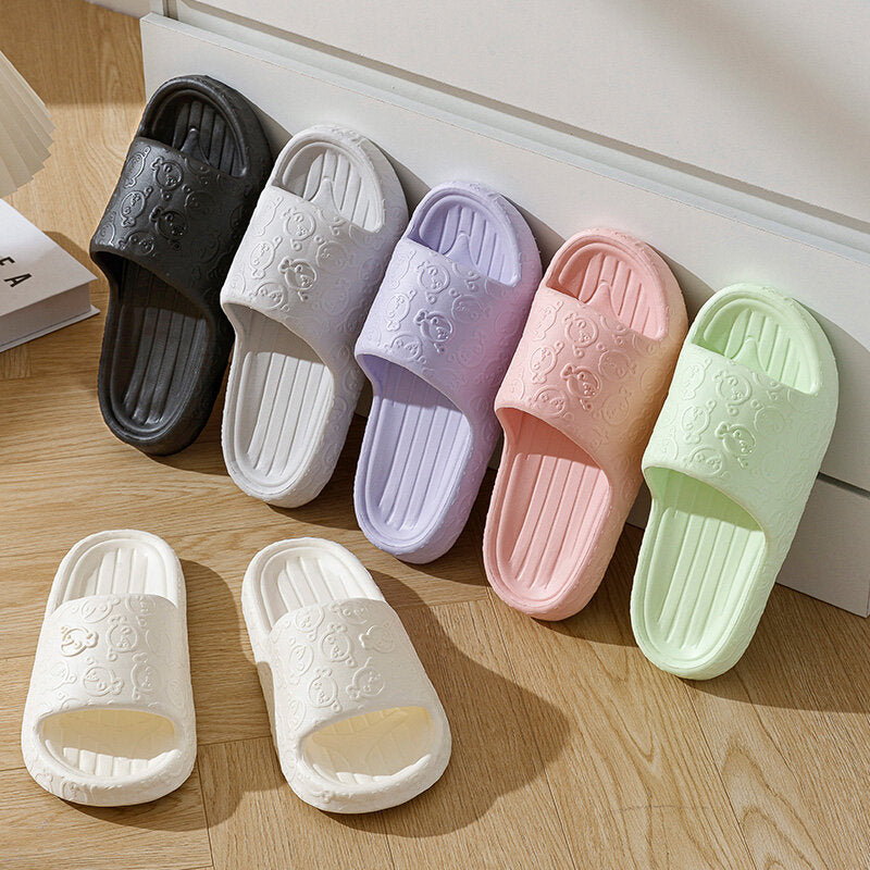 Pantofole domestiche da donna con motivo a cartoni animati di colore viola, misura 40-41