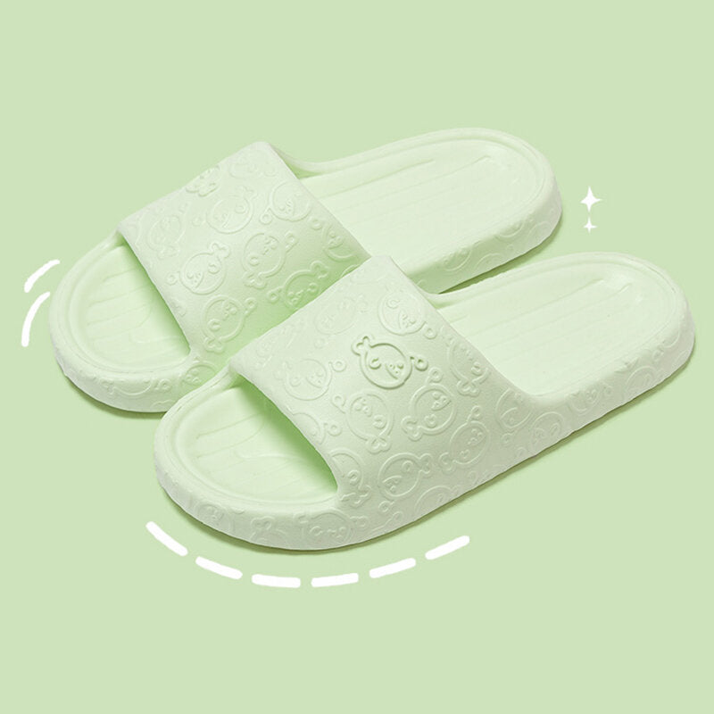 Pantofole per la casa da donna con motivo a cartoni animati di colore verde misura 36-37