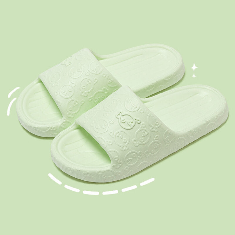 Pantofole da donna con motivo a cartoni animati, di colore verde, misura 40-41