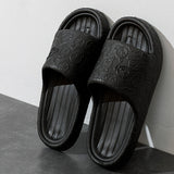 Pantofole per la casa da uomo con motivo a cartoni animati, nero, dimensioni 44-45