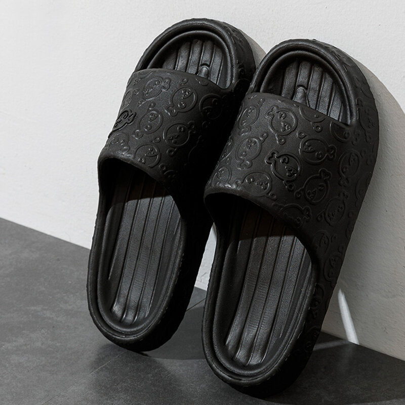 Pantofole per la casa da uomo con motivo a cartoni animati, nero, dimensioni 44-45