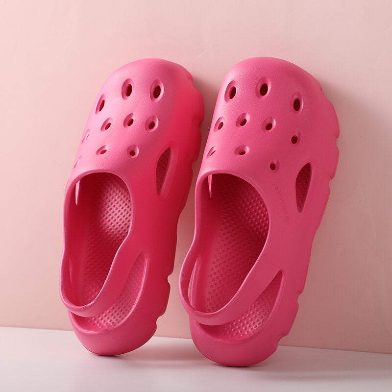 Sandali semplici con foro da giardino rosa pesca misura 36-37