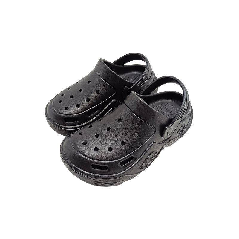 Semplice colore solido donne foro sandles nero dimensioni 40-41