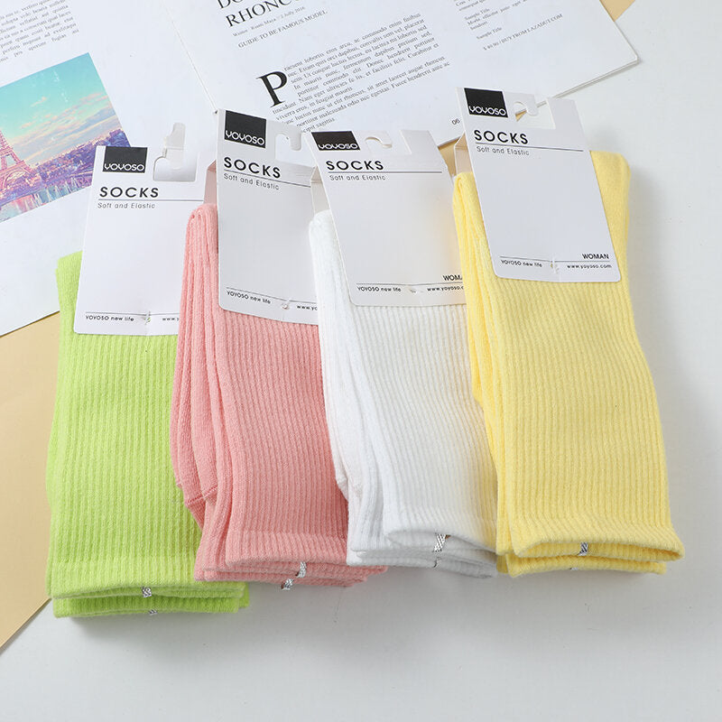 Calzini da donna a metà polpaccio semplici e dai colori caldi Set di 2 paia