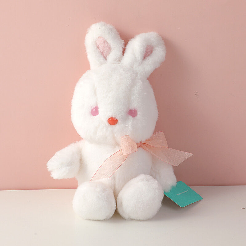 Coniglio arcobaleno, bambola di peluche bianca 21 cm