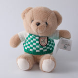 Orsetto peluche con maglione a scacchi verde-22 cm