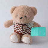 Peluche khaki checkered sweater bear plush doll-22cm