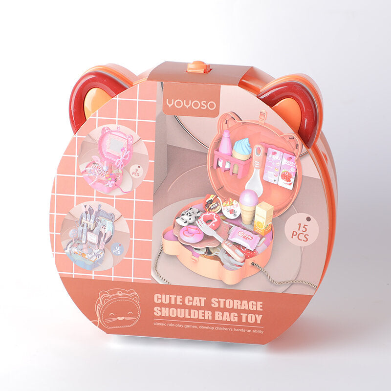 Carino gatto dessert stoccaggio borsa a tracolla giocattolo