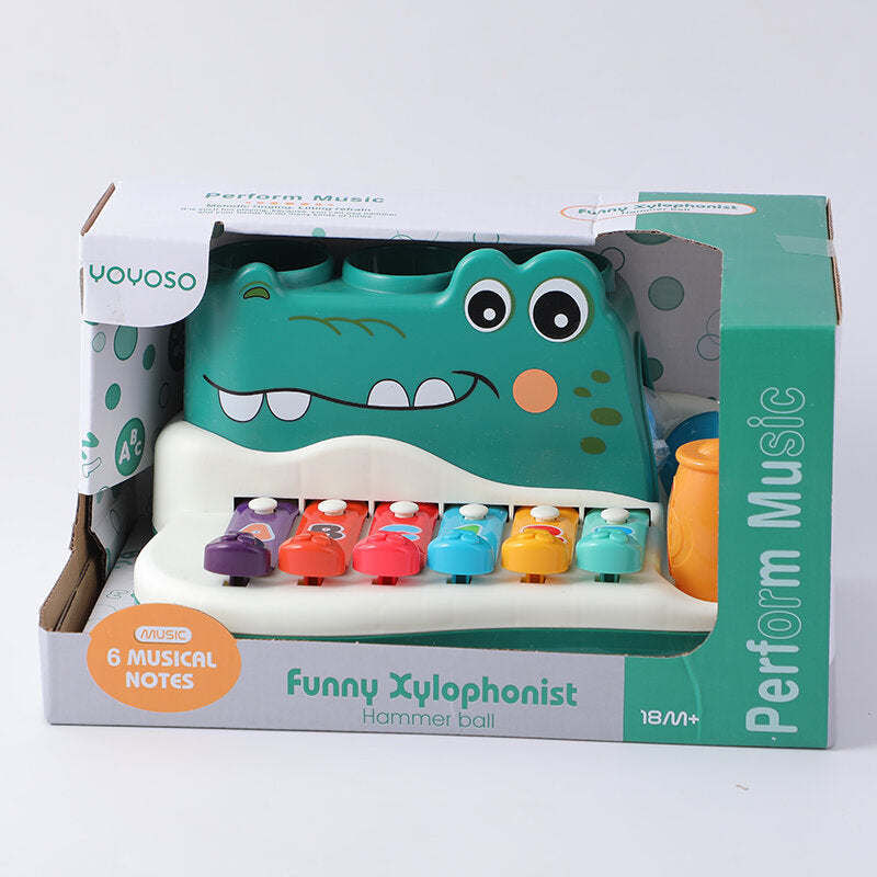 Alligatore strumento musicale giocattolo con martello