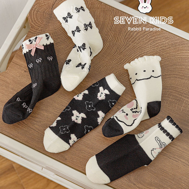 ZZZ003 Calzini per bambini a metà polpaccio con orecchie lunghe Rabbit Paradise - XL, set da 2 paia