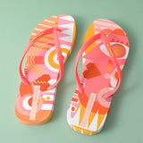 Infradito da donna con motivo geometrico rosso rosa 35-36