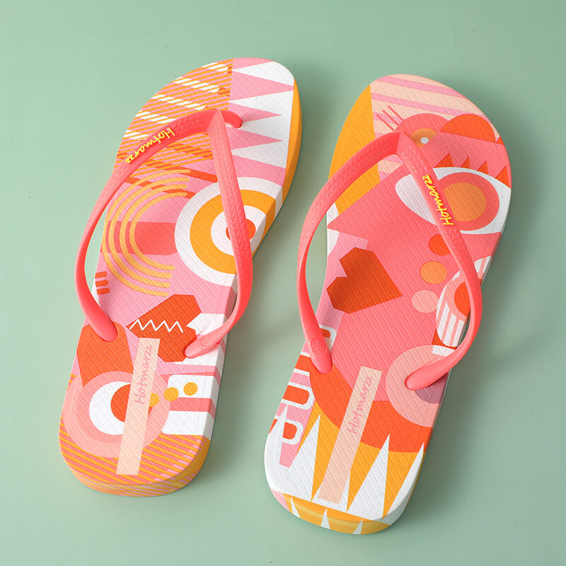 Infradito da donna con motivo geometrico rosso rosa 35-36