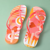 Infradito da donna con motivo geometrico rosso rosa 37-38