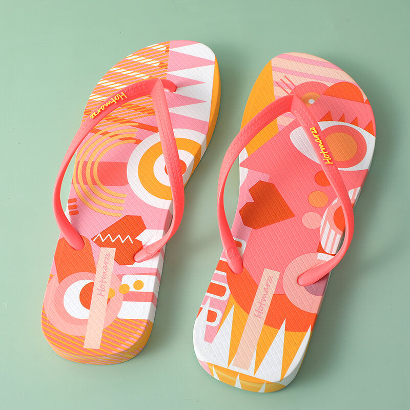 Infradito da donna con motivo geometrico rosso rosa 37-38