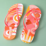 Infradito da donna con motivo geometrico rosso rosa 39-40