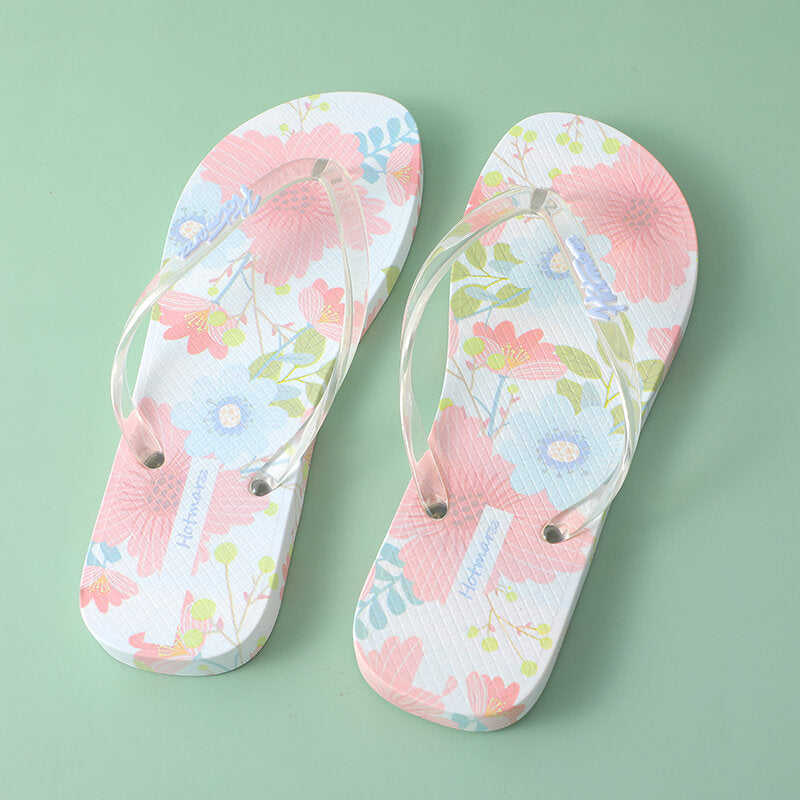 Infradito da donna con motivo floreale di colore trasparente 39-40