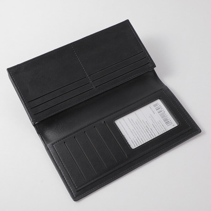 Portafoglio lungo da uomo con impunture - caffè