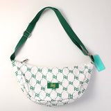 Borsa a tracolla con logo PD e cerniera - verde