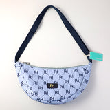 Borsa a tracolla con logo PD e cerniera - blu