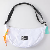 Borsa a tracolla con logo del coniglio alla moda con cerniera - bianco