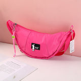 Borsa crossbody con logo del coniglio alla moda con cerniera - rosso rosa