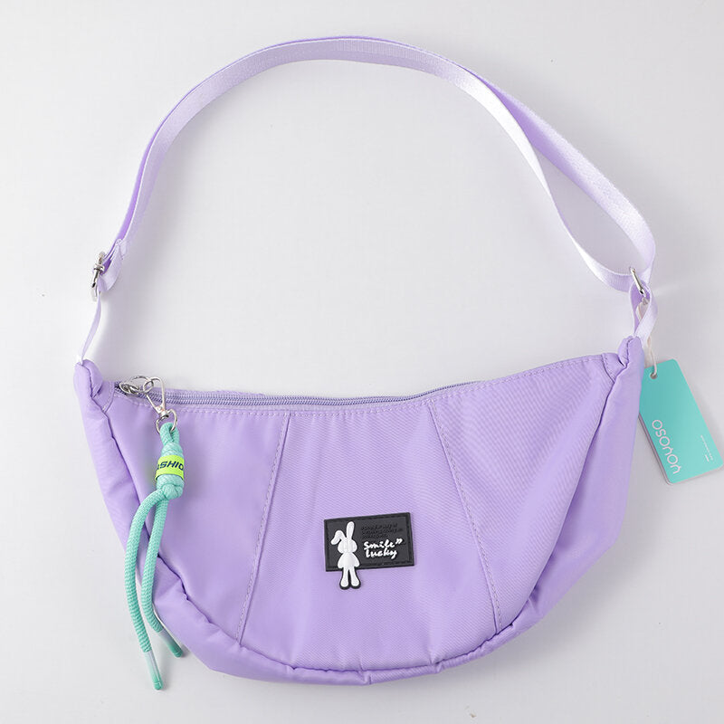 Borsa a tracolla con logo del coniglio alla moda con cerniera - viola
