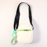 Borsa a tracolla verticale inglese con cerniera - bianco