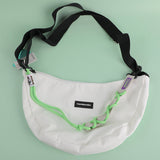 Lanyard semplice borsa crossbody con cerniera - bianco