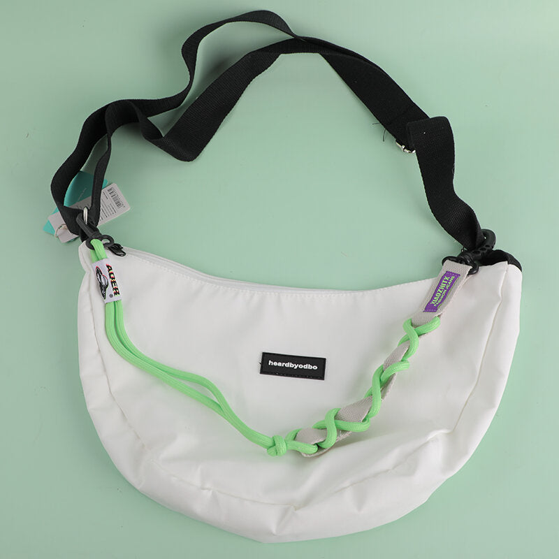 Lanyard semplice borsa crossbody con cerniera - bianco