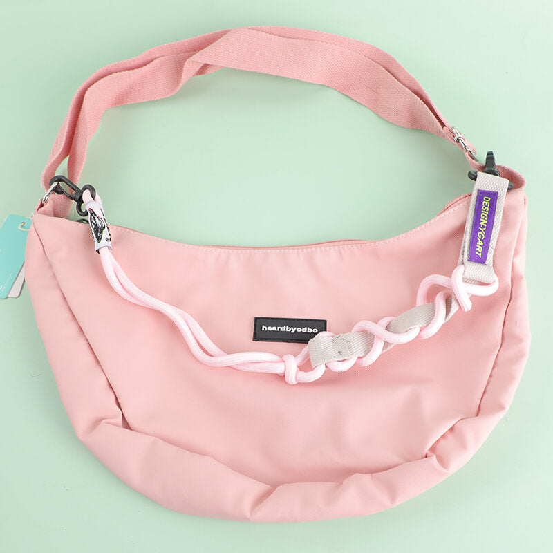 Lanyard semplice borsa crossbody con cerniera - rosa