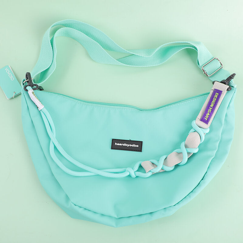 Lanyard semplice borsa crossbody con cerniera blu