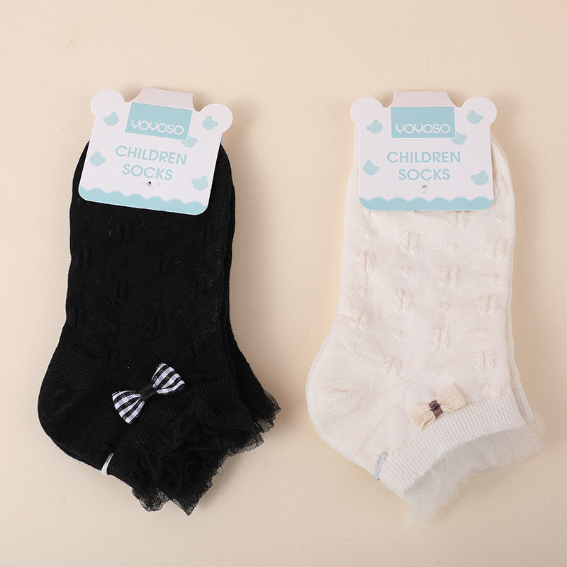 Calzini da principessa in pizzo con nodo a fiocco per bambini taglia M