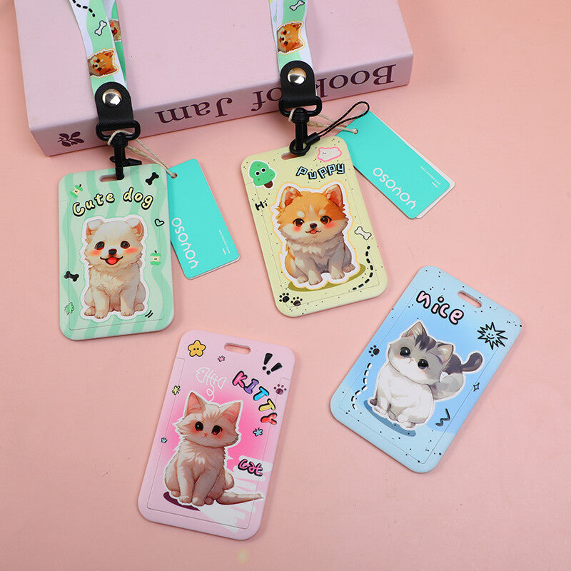 Gattino e cucciolo muti Porta carte con corda lunga