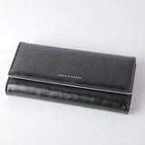 Portafoglio grande a tre ante perlato nero