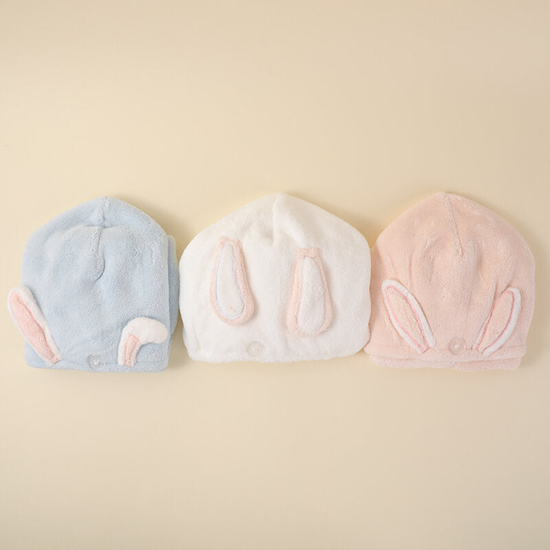 Simpatica cuffia asciugacapelli a forma di coniglio