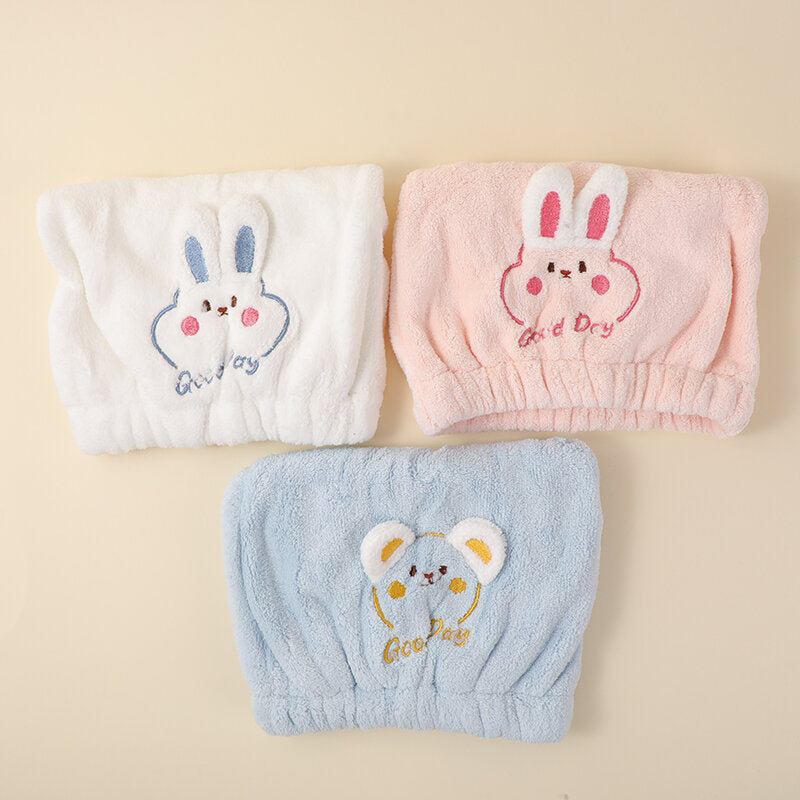 Cuffia per asciugare i capelli con motivo 3D a forma di coniglio principessa