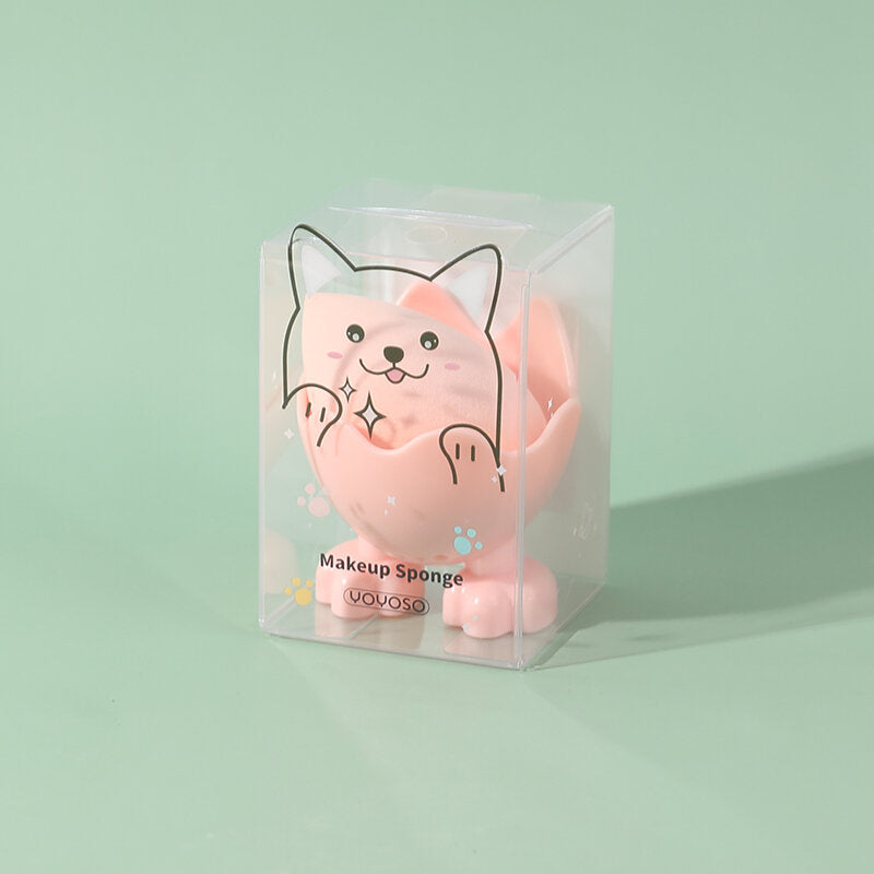 Carino animale domestico guscio d'uovo bellezza trucco spugna-rosa