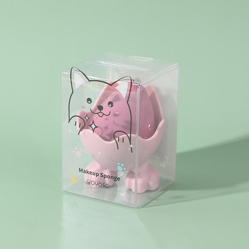 Carino animale domestico guscio d'uovo bellezza trucco spugna-viola