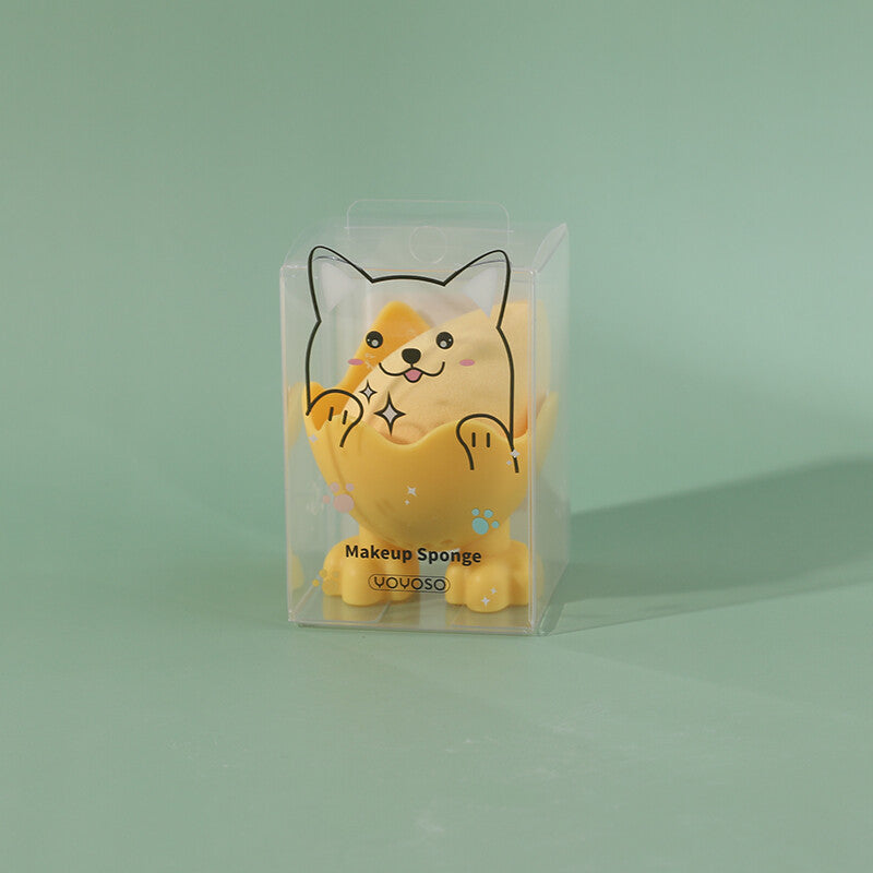 spugnetta per il viso serie  animali  trucco di bellezza giallo spugna