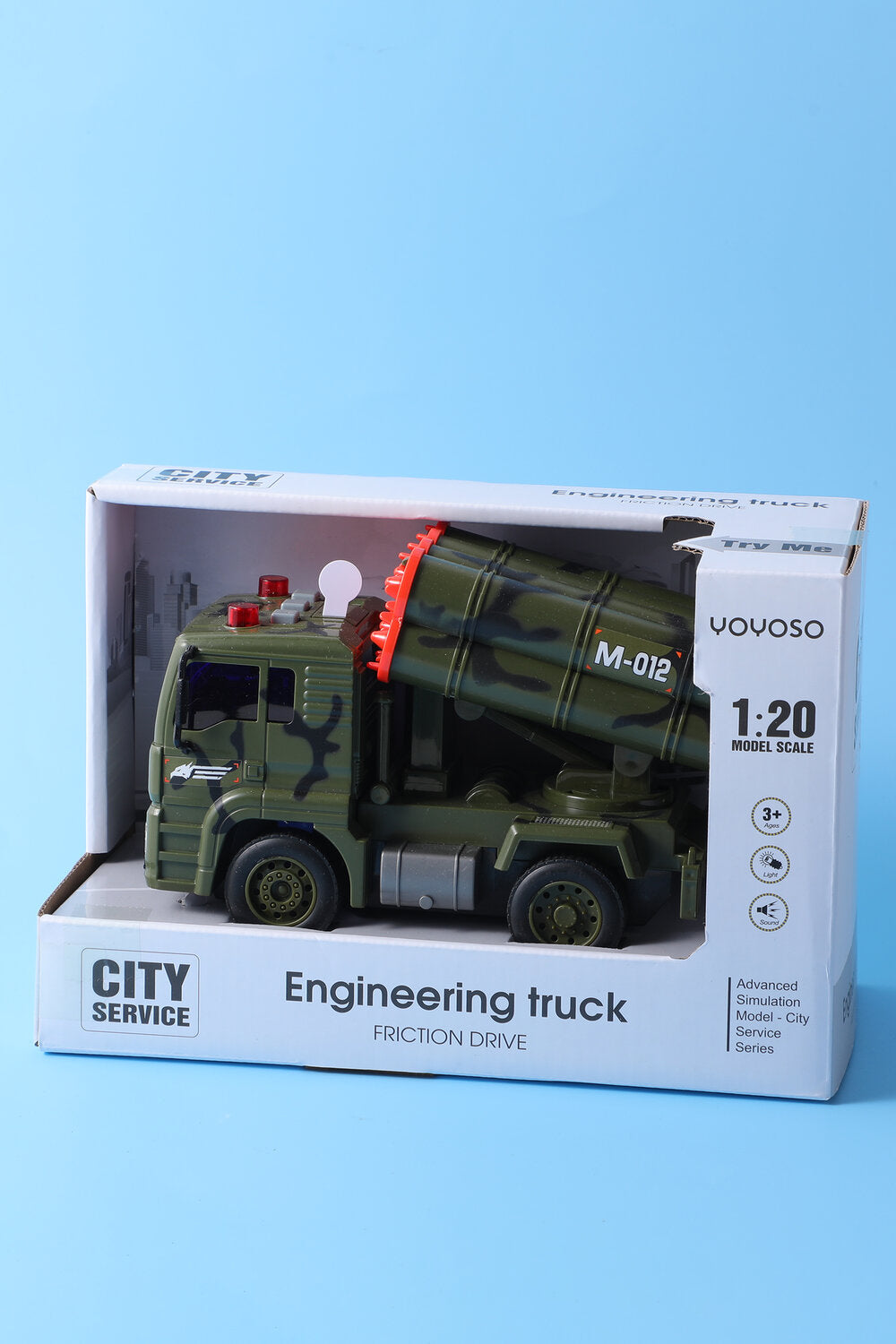 1:20 Veicolo lanciamissili inerziale (con suono e luce) - contiene 3pcs AG13 batteria