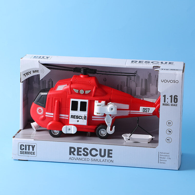 1:16 Elicottero inerziale (tre pulsanti con luce) - contiene 3pcs AG13 batteria-rosso