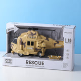 1:16 Elicottero inerziale (tre pulsanti con luce) -contiene 3pcs AG13 batteria - colore mimetico