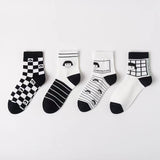 Mid da donna in bianco e nero - Calze da polpaccio 2 paia