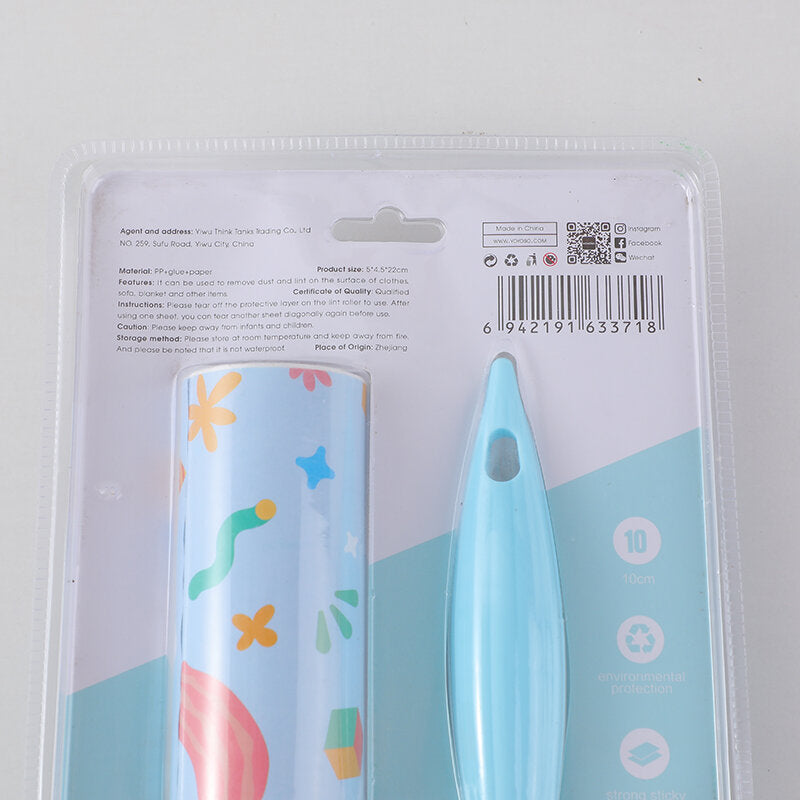 Rullo per lanugine con manico dritto a fiori gialli x3 rotoli