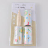 Rullo levapelucchi con manico dritto a fiore rosa x3 rotoli