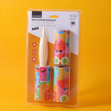 Rullo per lanugine con manico dritto a fiore blu x3 rotoli